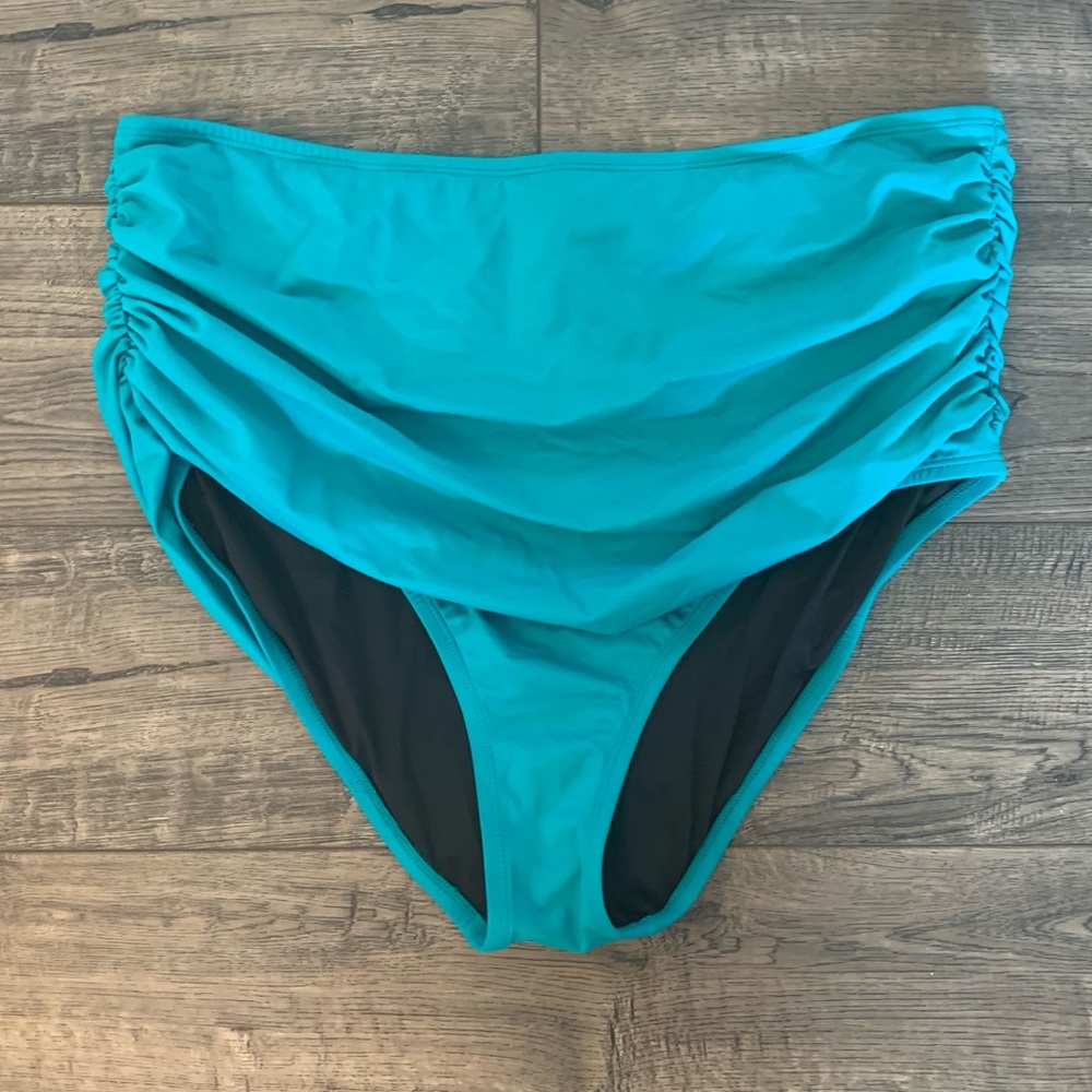 Coastal Blue Turquoise High-Waisted Bikini Swim Bottom